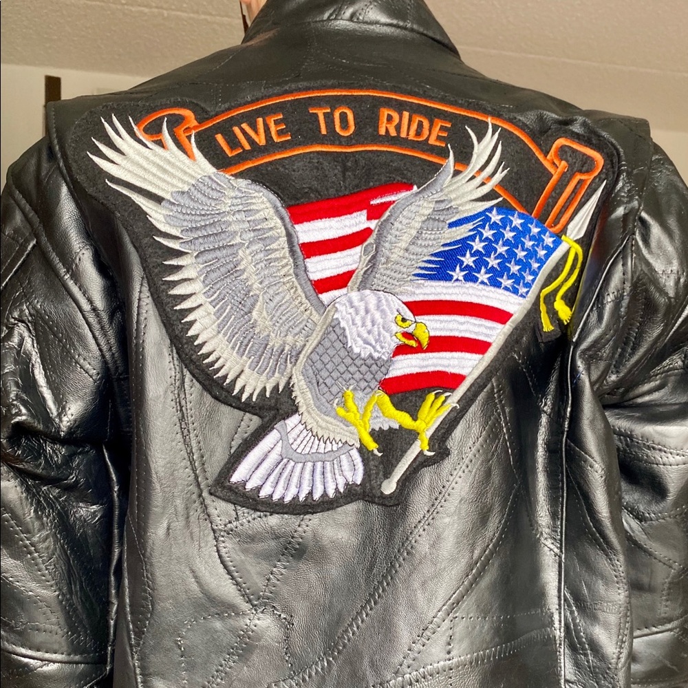 LIVE TO RIDE Buffalo Leather Motorcycle Jacket
